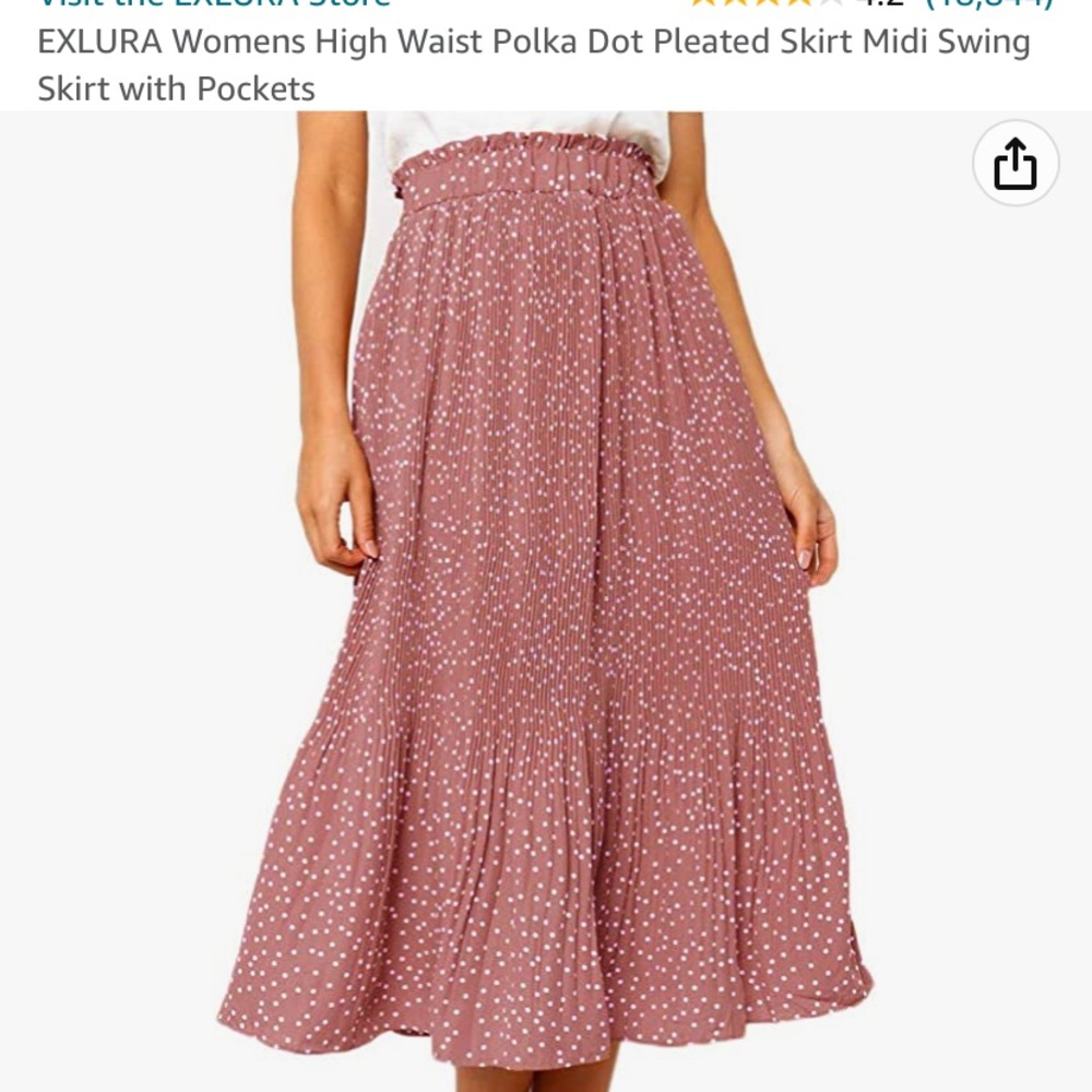 Pink high waisted midi skirt, New With Tags!